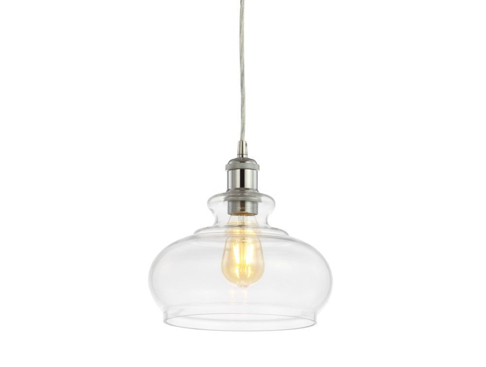 Bellflower Adjustable Drop Metal/Glass LED Pendant