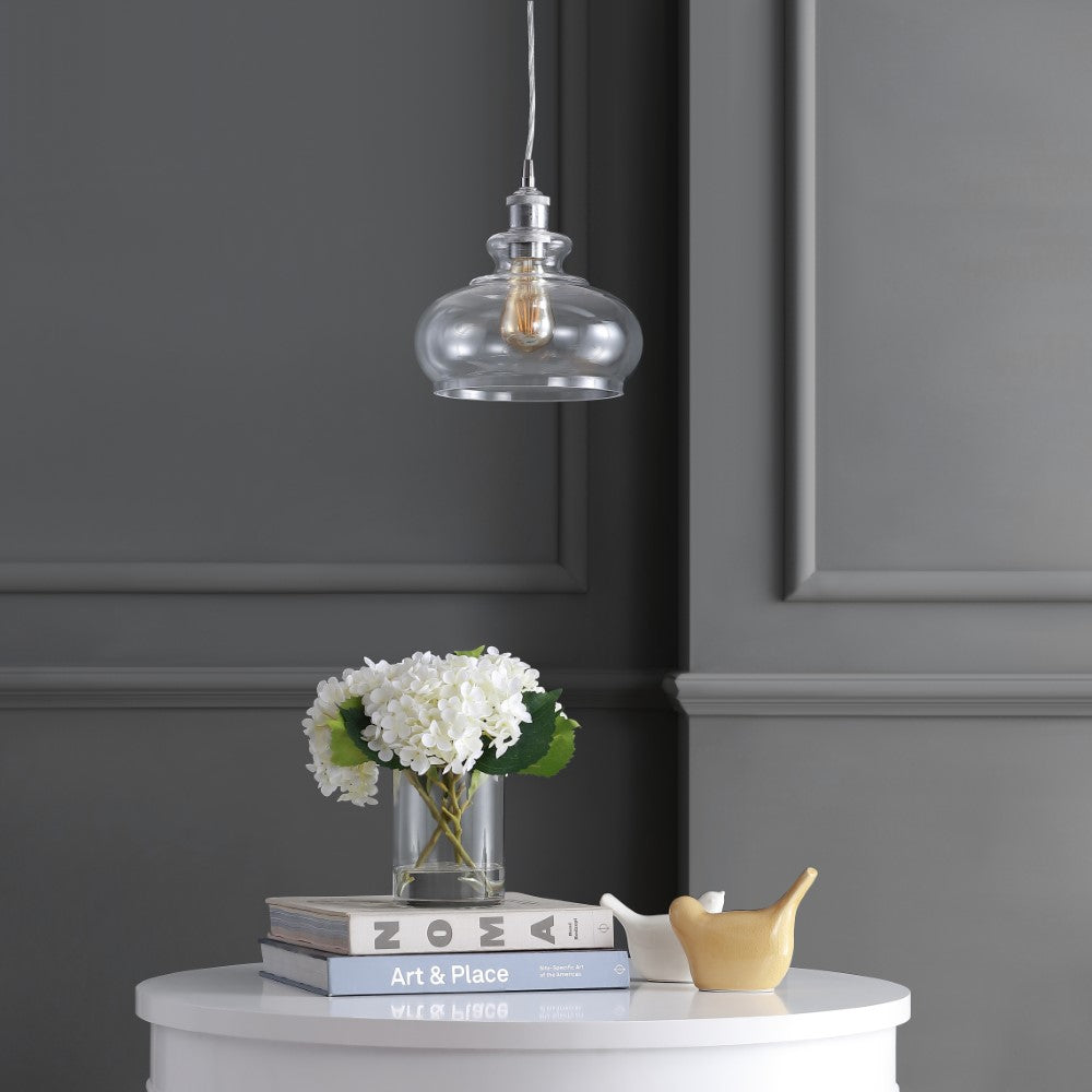 Bellflower Adjustable Drop Metal/Glass LED Pendant