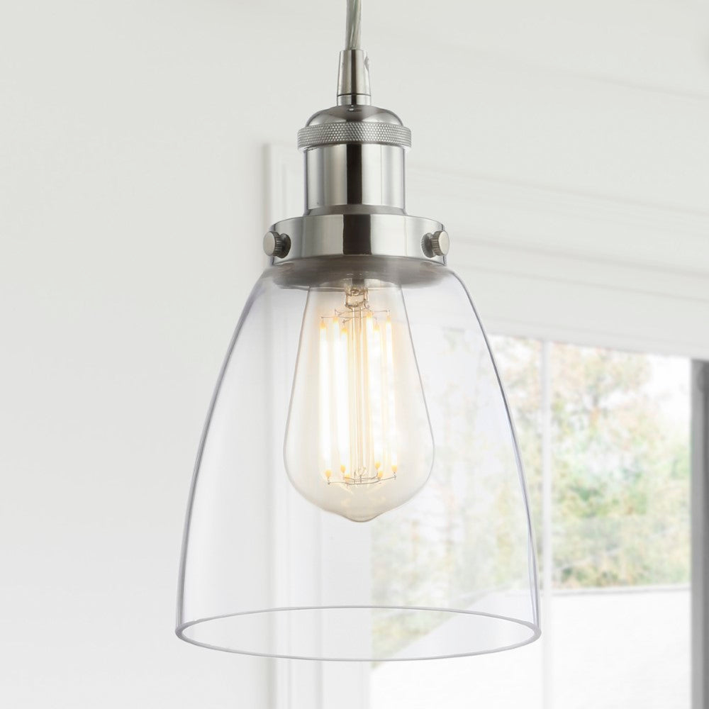 Clematis 5.5" Adjustable Metal/Glass LED Pendant