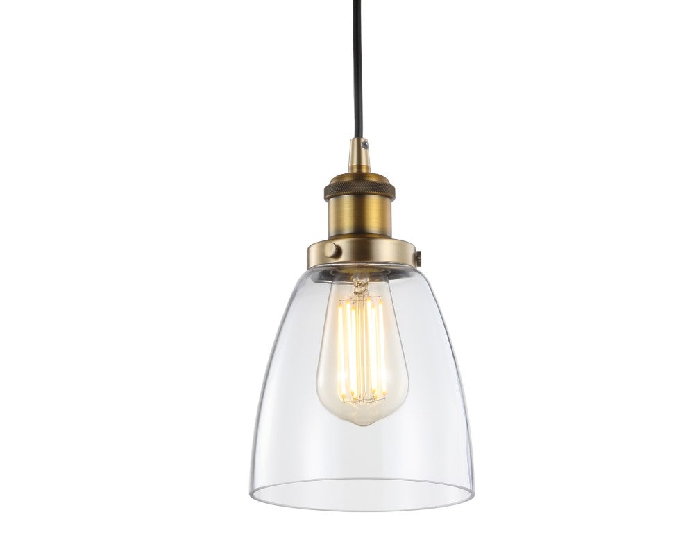 Clematis 5.5" Adjustable Metal/Glass LED Pendant