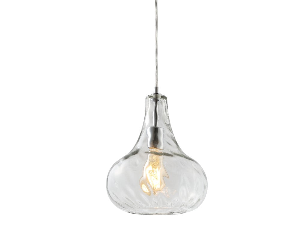 Raymy 9" Adjustable Metal/Glass LED Pendant