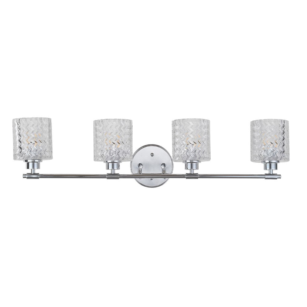 Mogami Iron/Chevron Pattern Glass Farmhouse Cottage LED Vanity Light