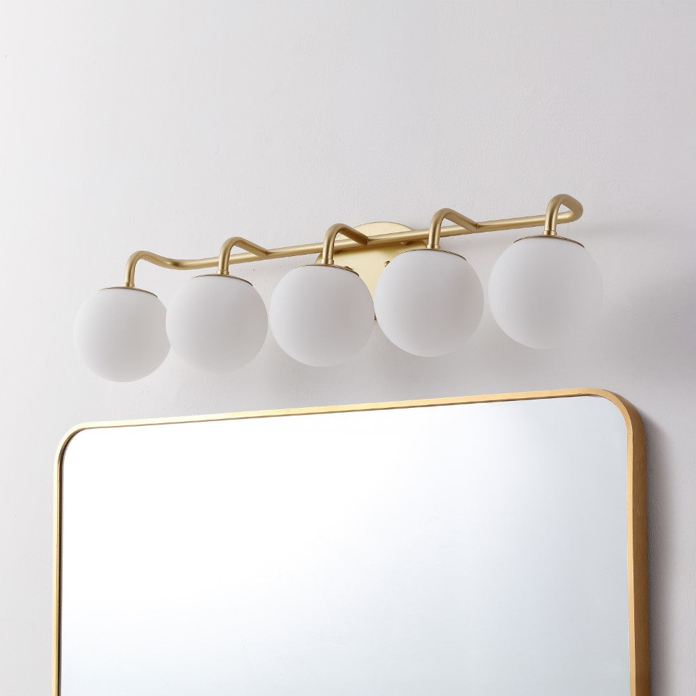 Vistora Parisian Globe 31" 4-Light Metal/Frosted Glass Modern Contemporary LED Vanity Light