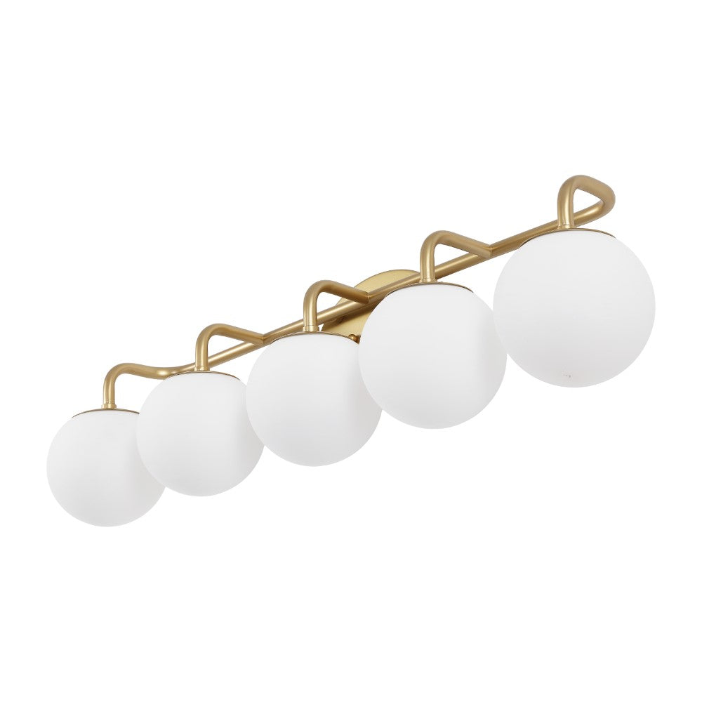 Vistora Parisian Globe 31" 4-Light Metal/Frosted Glass Modern Contemporary LED Vanity Light