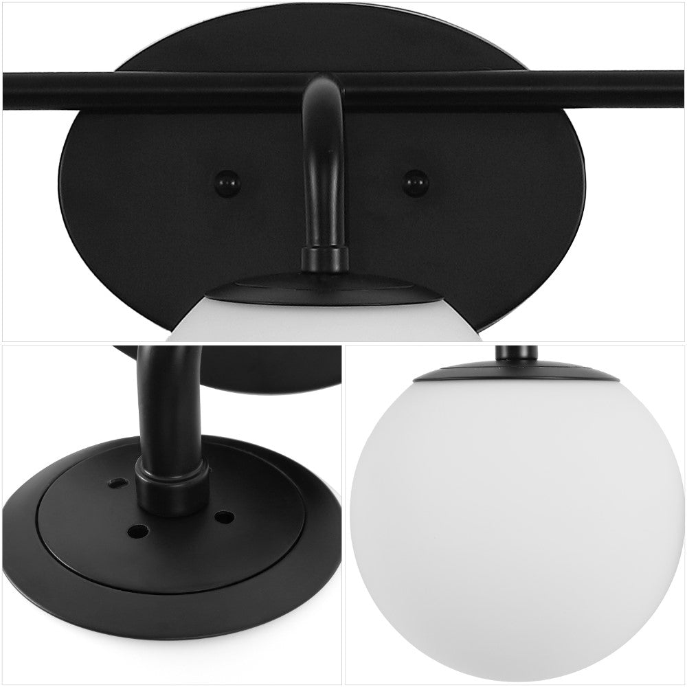 Vistora Parisian Globe 31" 4-Light Metal/Frosted Glass Modern Contemporary LED Vanity Light