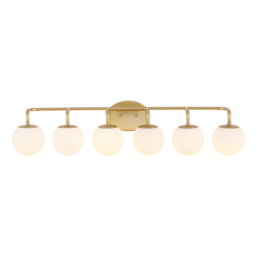 Vistora Parisian Globe 31" 4-Light Metal/Frosted Glass Modern Contemporary LED Vanity Light