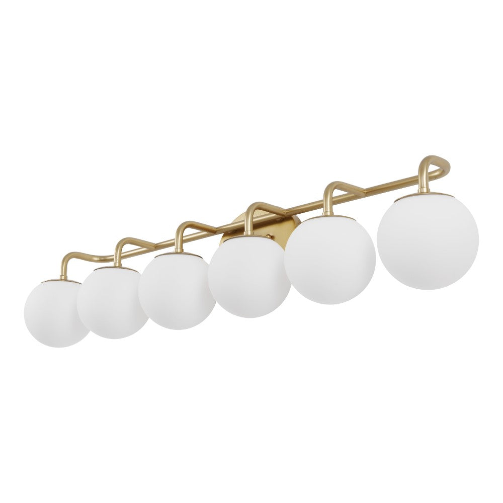 Vistora Parisian Globe 31" 4-Light Metal/Frosted Glass Modern Contemporary LED Vanity Light