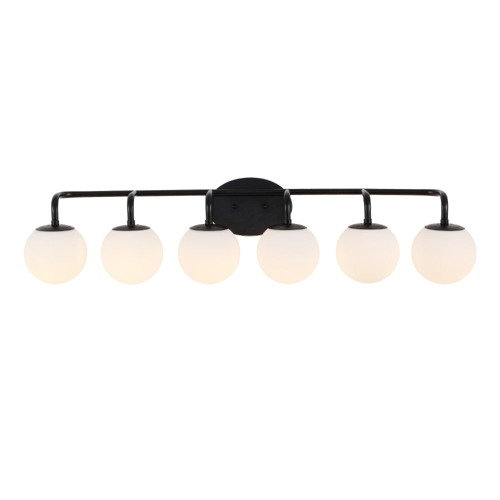 Vistora Parisian Globe 31" 4-Light Metal/Frosted Glass Modern Contemporary LED Vanity Light