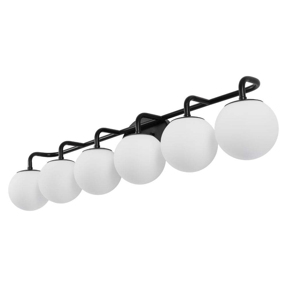 Vistora Parisian Globe 31" 4-Light Metal/Frosted Glass Modern Contemporary LED Vanity Light