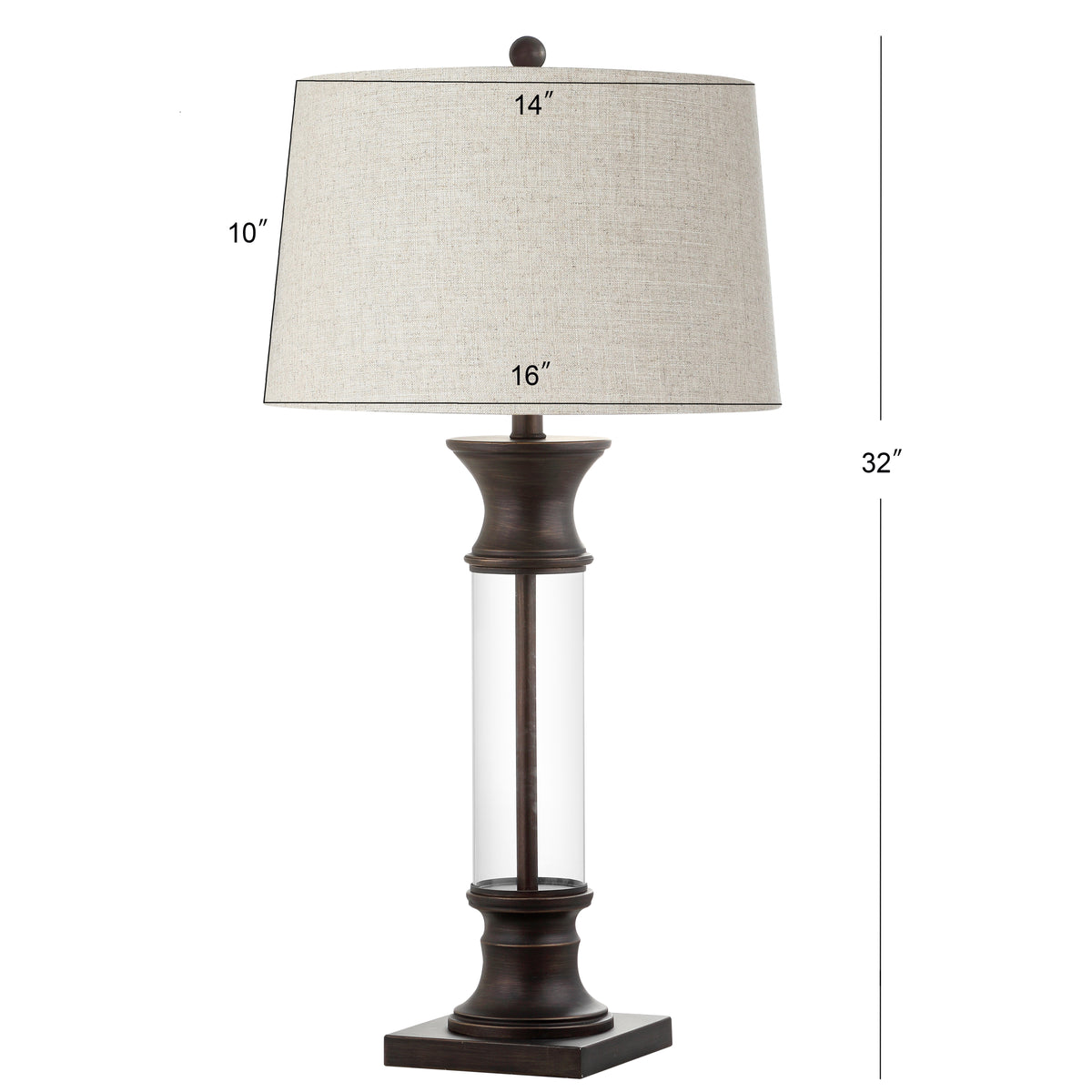 Kate 32" Metal/Glass LED Table Lamp, Set of 2