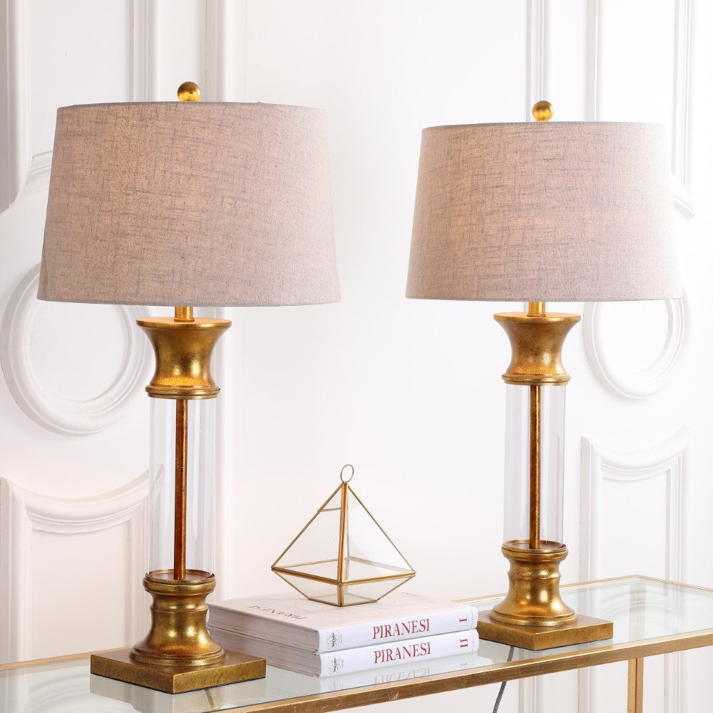 Kate 32" Metal/Glass LED Table Lamp, Set of 2