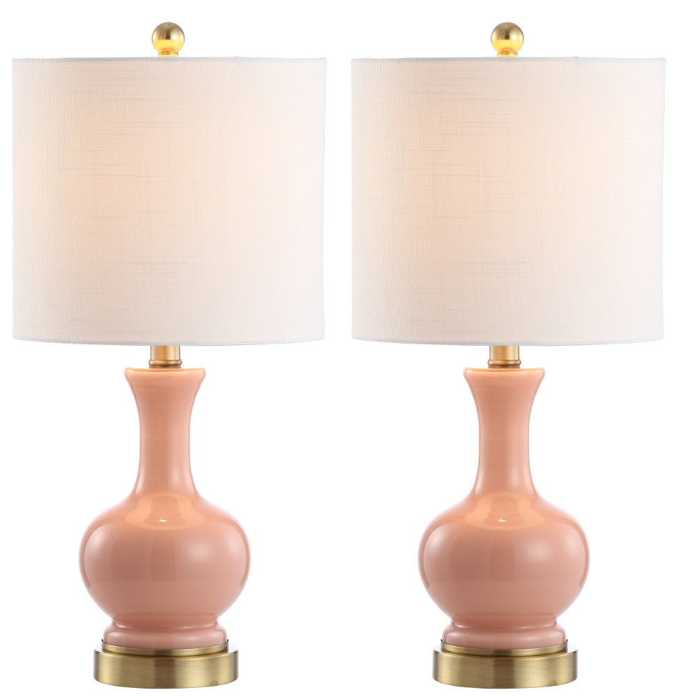 Foxglove 22" Glass/Metal LED Table Lamp, Set of 2