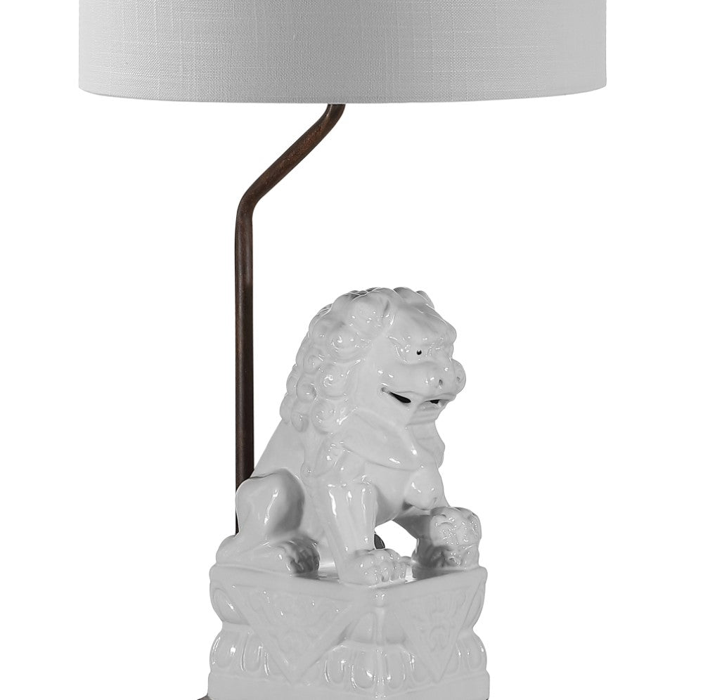 Shirley Lion 27.5" Ceramic Classic Modern LED Table Lamp