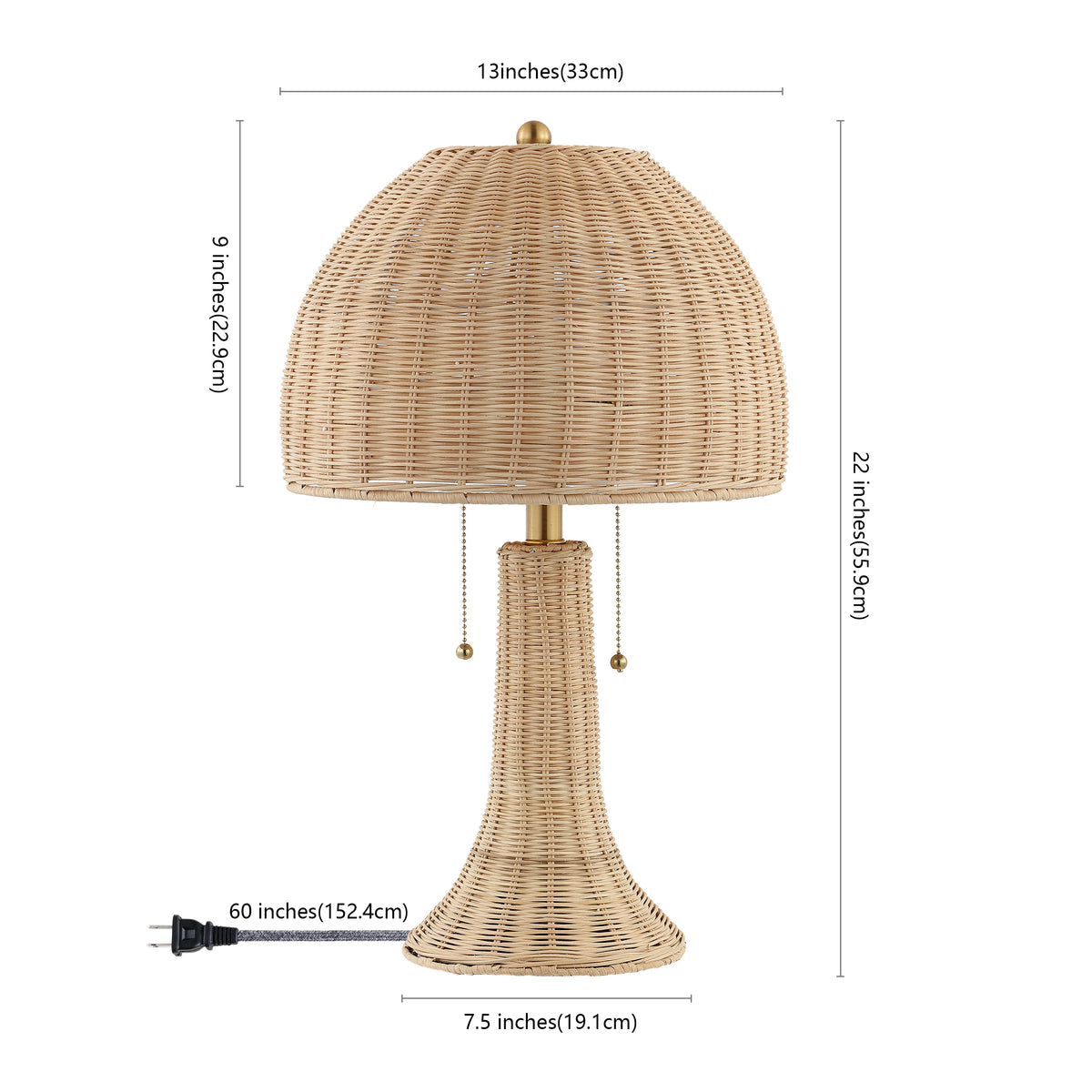 Benny 22" Bohemian Rustic Iron LED Table Lamp