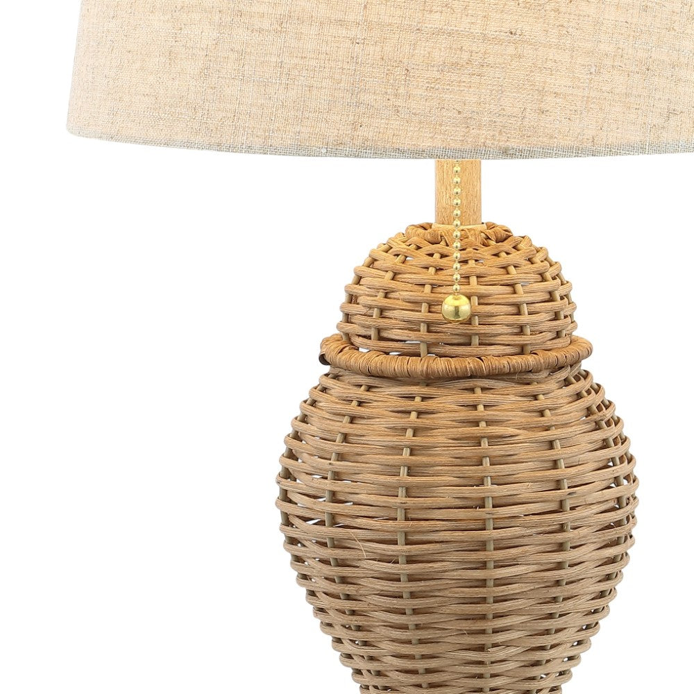 Tasha Wicker 20.5" Bohemian Rustic Iron LED Table Lamp Set 2