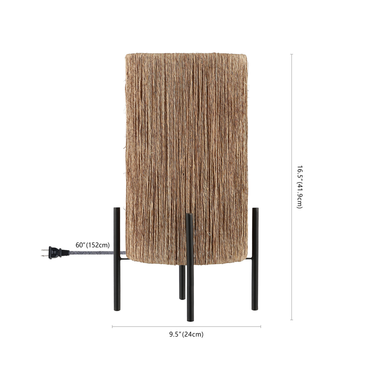 Kai 16.5" Coastal Minimalist Rattan LED Table Lamp