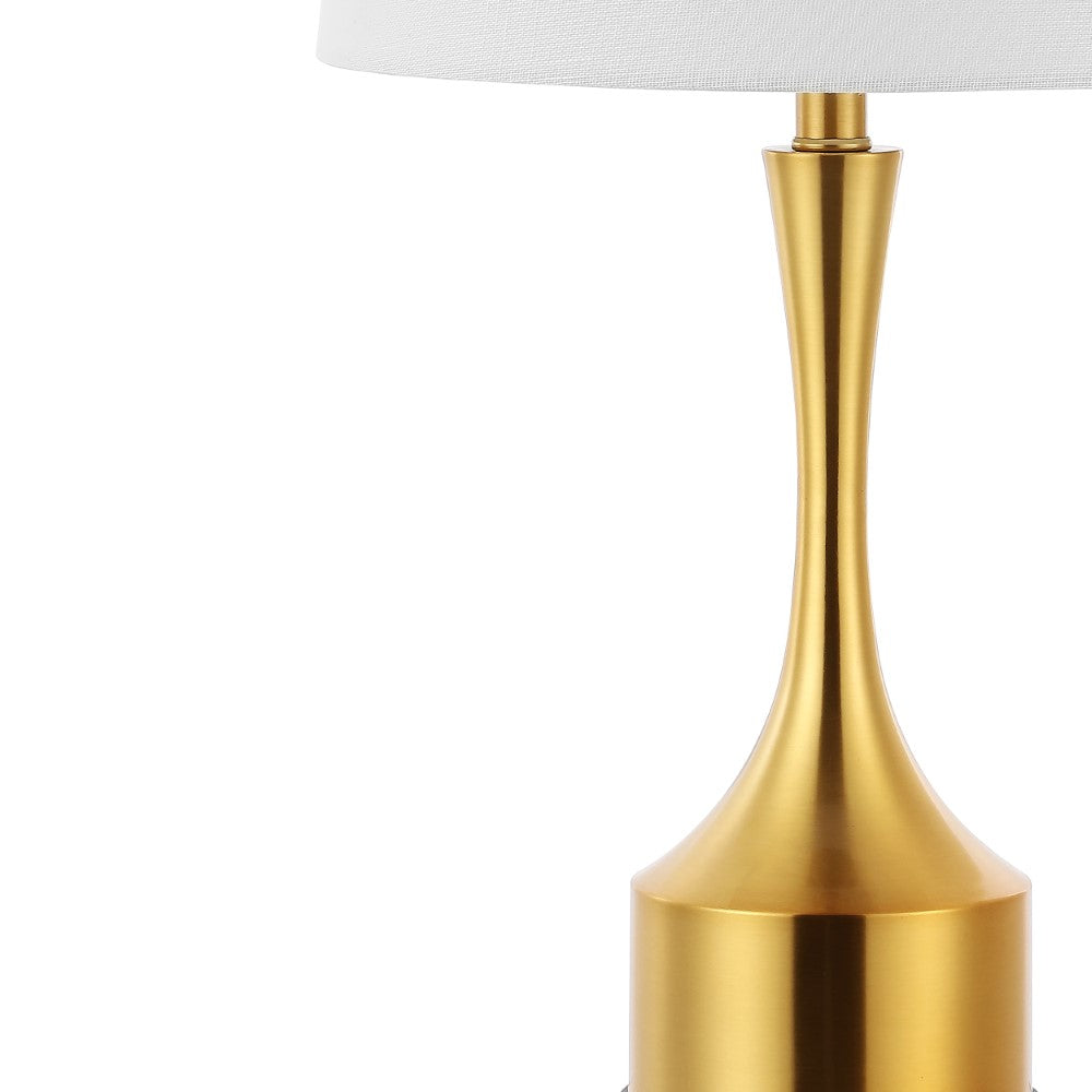 David 26" Classic French Country Iron LED Table Lamp with USB Charging Port Set 2