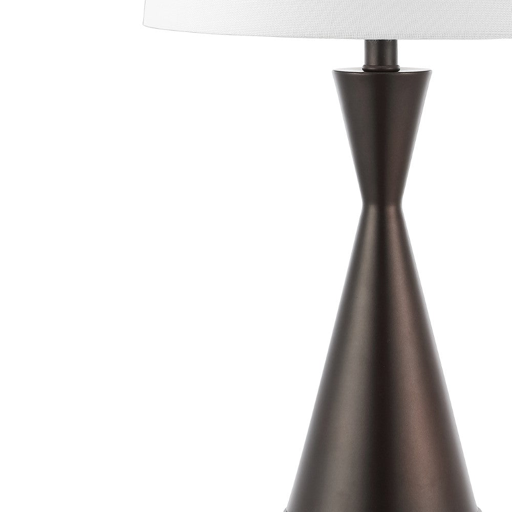 Geoff Brushed 26" Classic French Country Iron LED Table Lamp with USB Charging Port Set 2