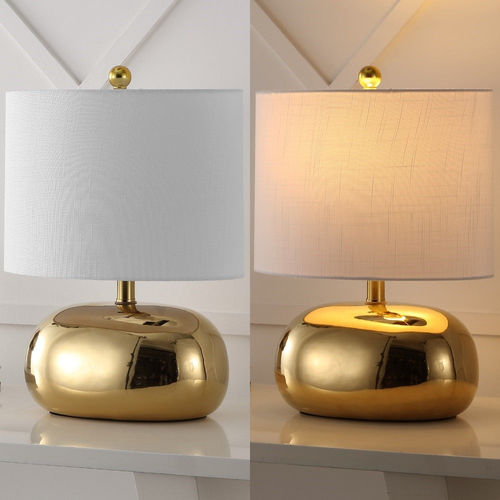 Maxax 20" Mid-Century Glam Ceramic/Iron LED Table Lamp