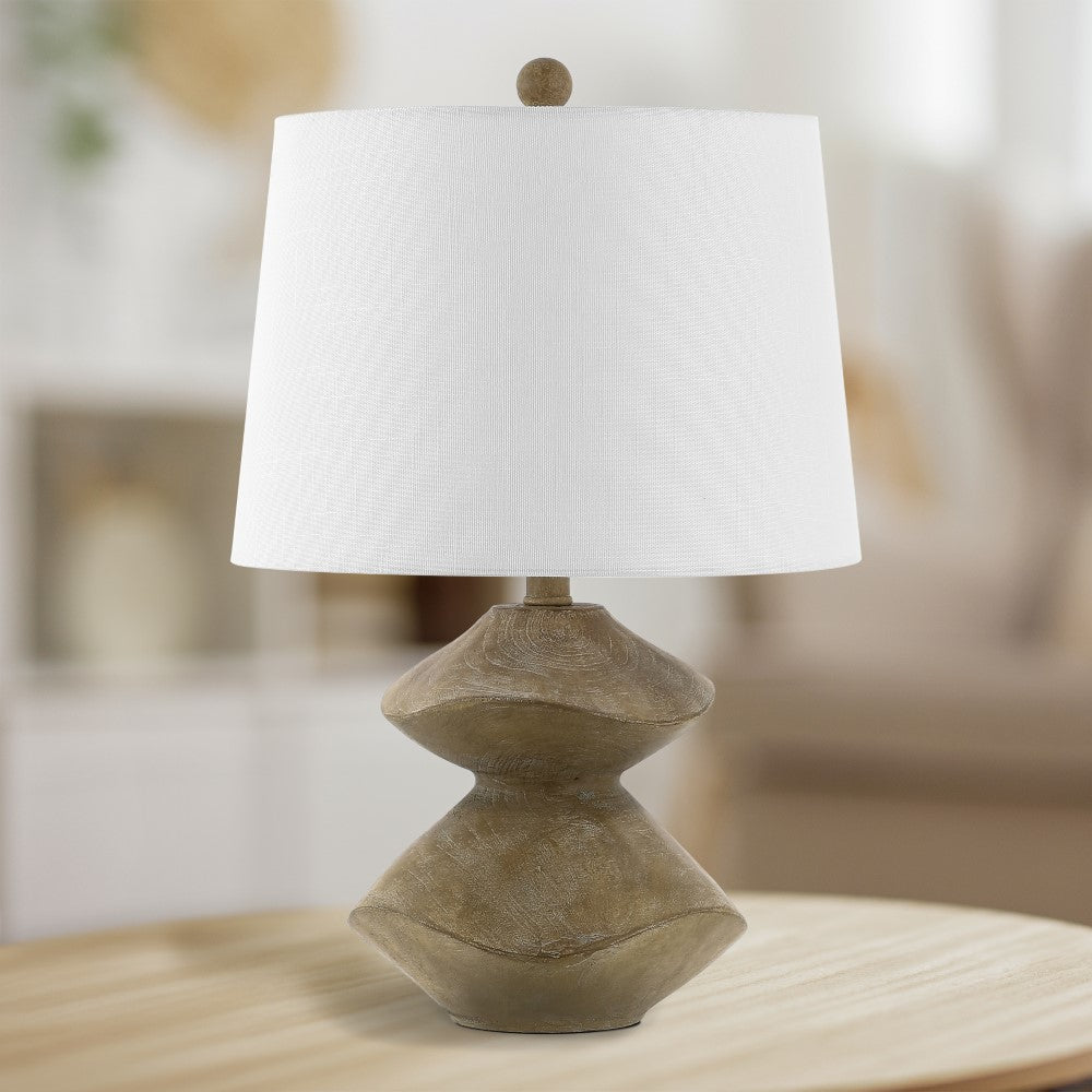Rust Minimalist Coastal Resin/Iron 3-Stack Cairn LED Table Lamp