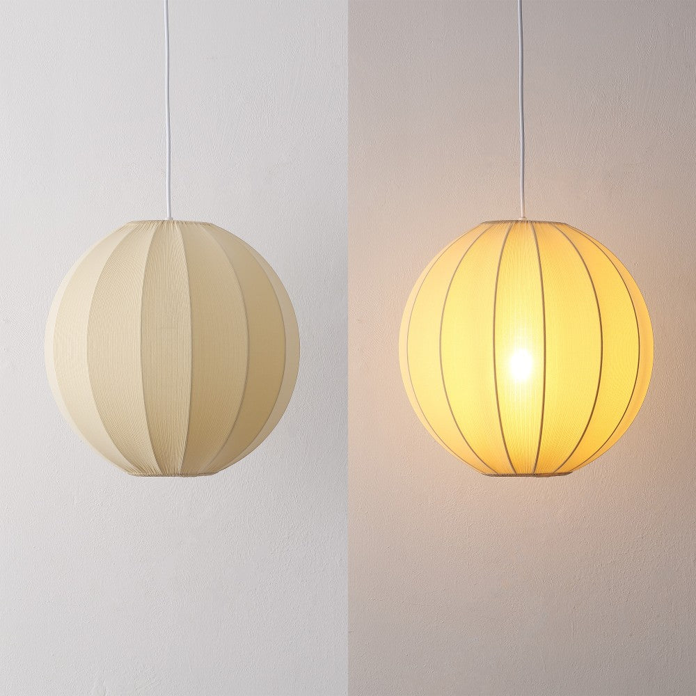 Sia 16" 1-Light Scandinavian Japandi Adjustable Lantern Metal with Ribbed Cocoon Globe Shade LED Pendant
