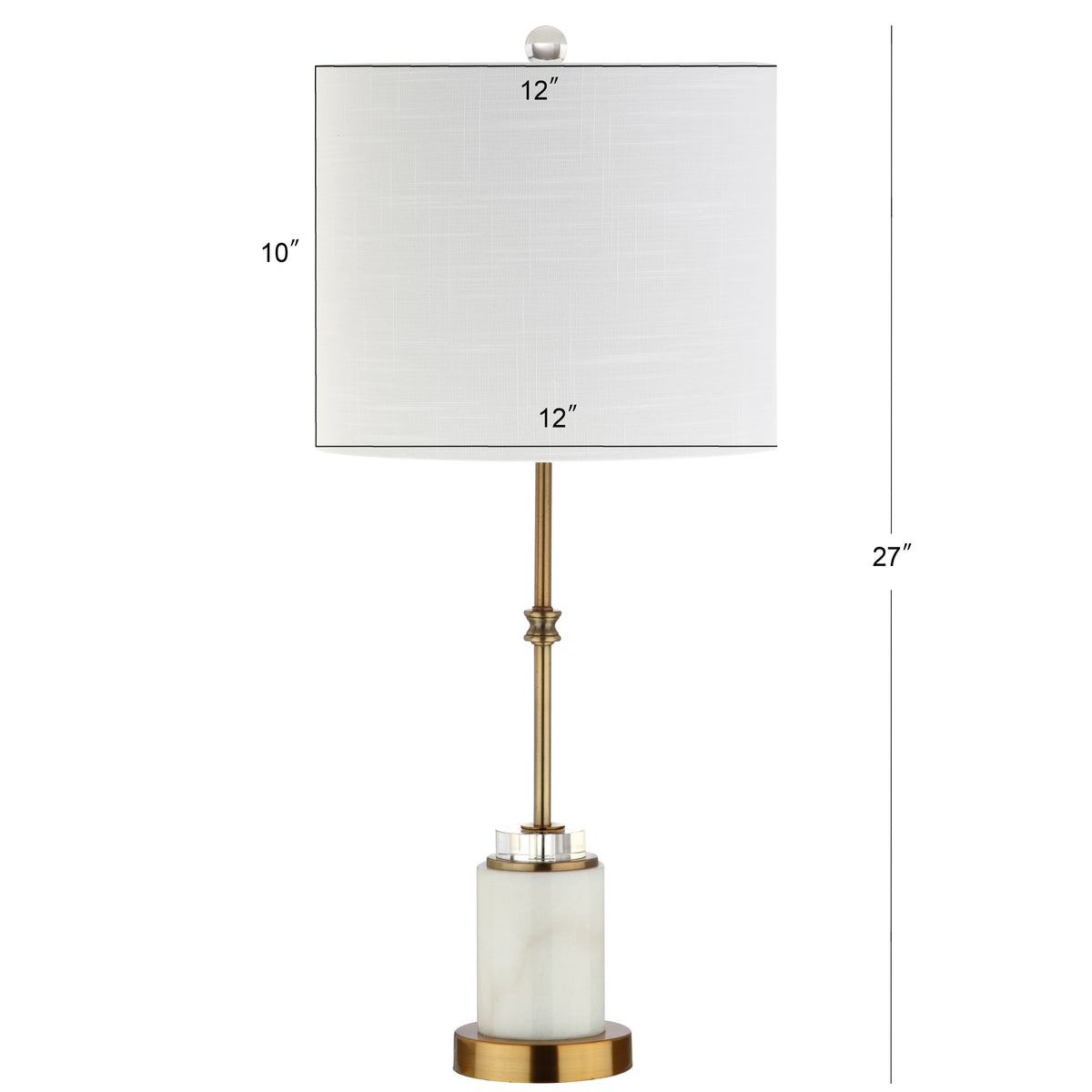 Saul 27" Marble/Crystal LED Table Lamp, Set of 2