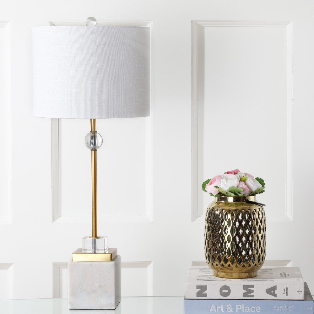 Andrea 30" Marble/Crystal LED Table Lamp, Set of 2
