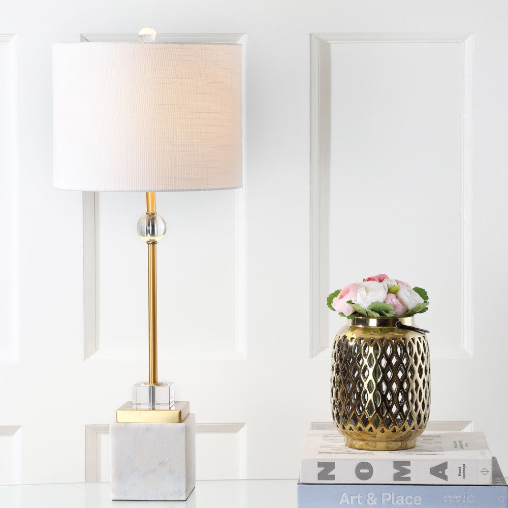 Andrea 30" Marble/Crystal LED Table Lamp, Set of 2
