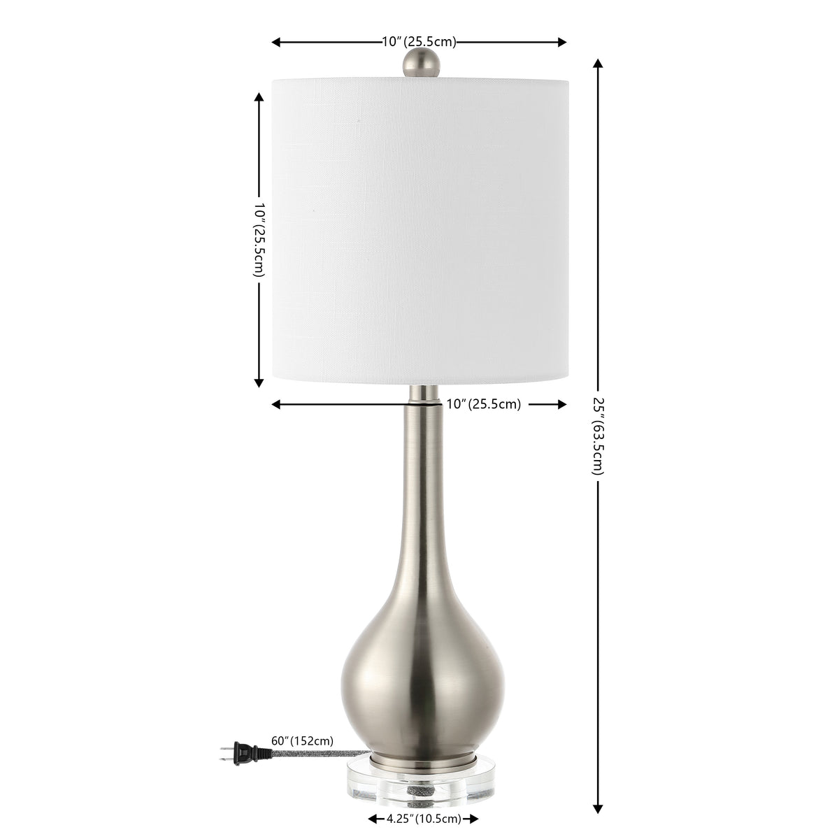 Shelby 25" Metal/Crystal Teardrop LED Table Lamp