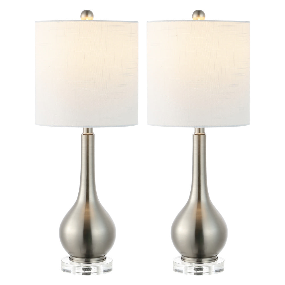 Shelby 25" Metal/Crystal Teardrop LED Table Lamp