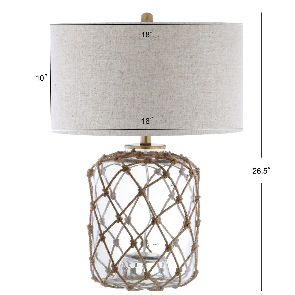 Harley 26.5" Glass and Rope LED Table Lamp
