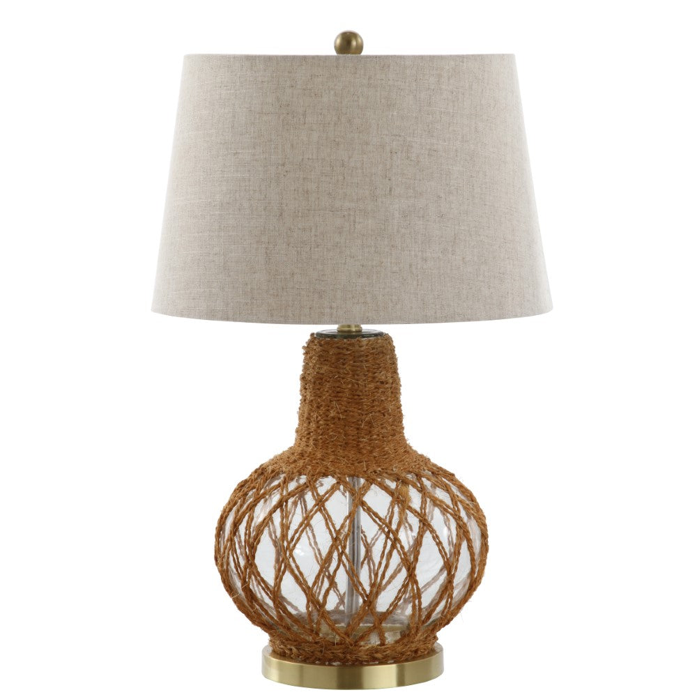 Avery 28.5" Glass /Rope LED Table Lamp