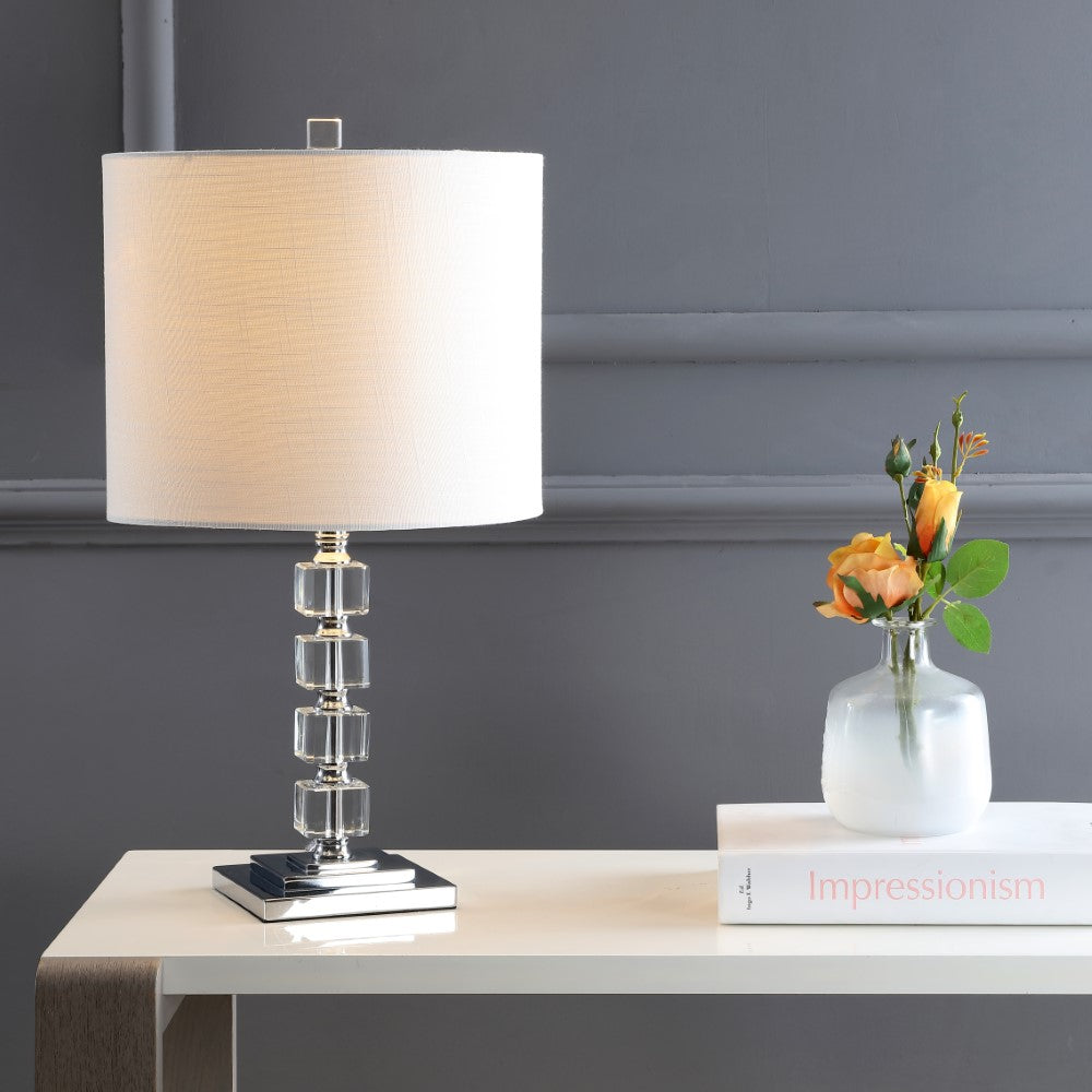 Olivia 22" LED Crystal/Metal Table Lamp, Set of 2