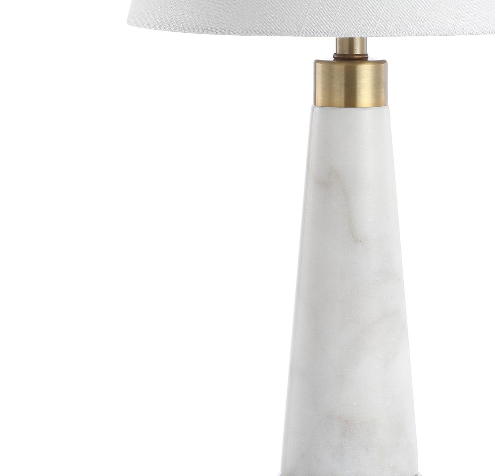 Doyle 26.5" Marble/Iron Gold Modern Column LED Table Lamp Set 2