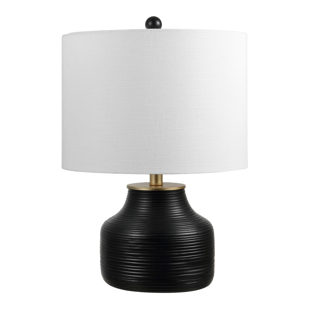 Malone 20" Modern Transitional Ribbed Tapered Ginger Jar Resin/Metal LED Table Lamp
