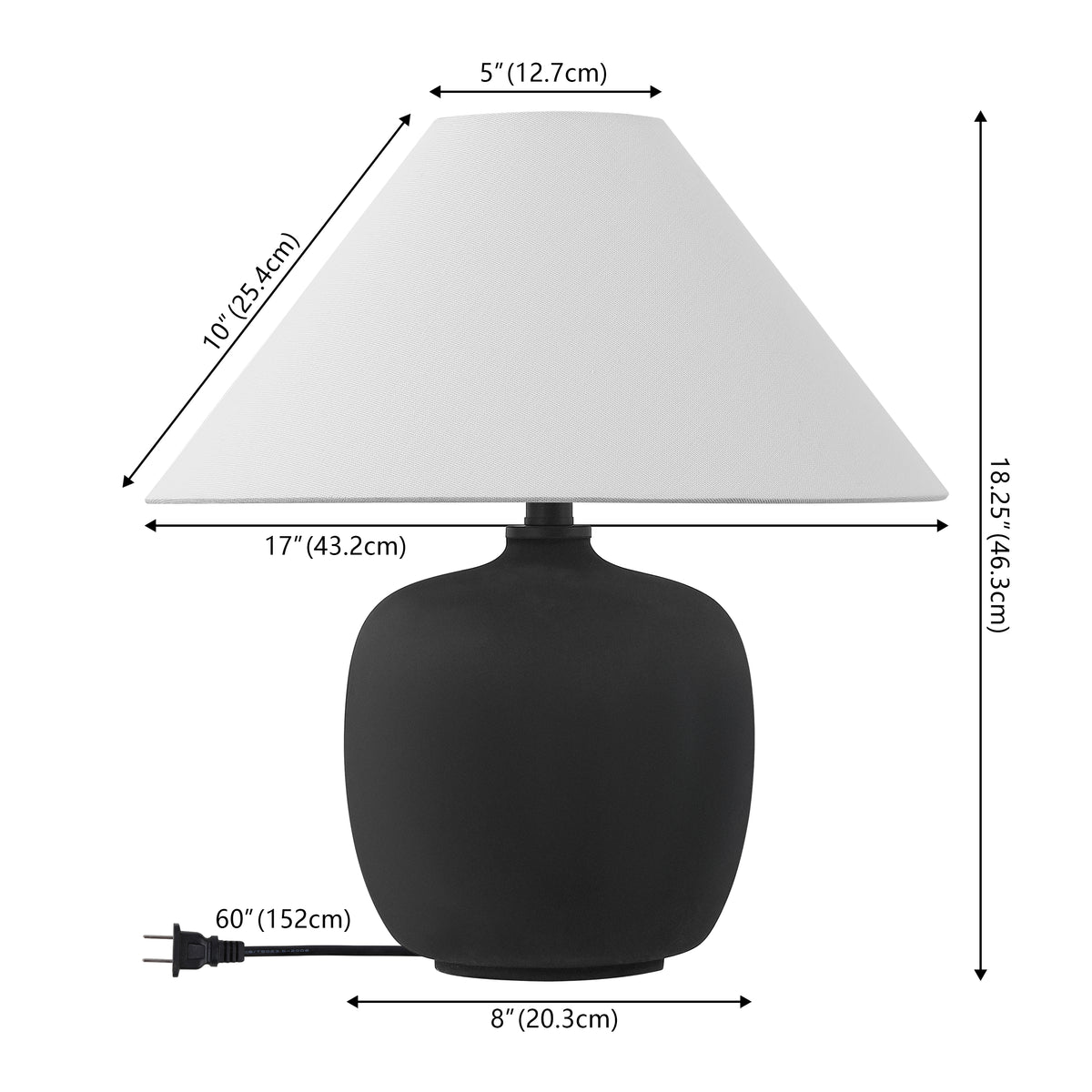 Meadow 18.25" Minimalist Scandinavian Resin/Iron LED Table Lamp Set 2