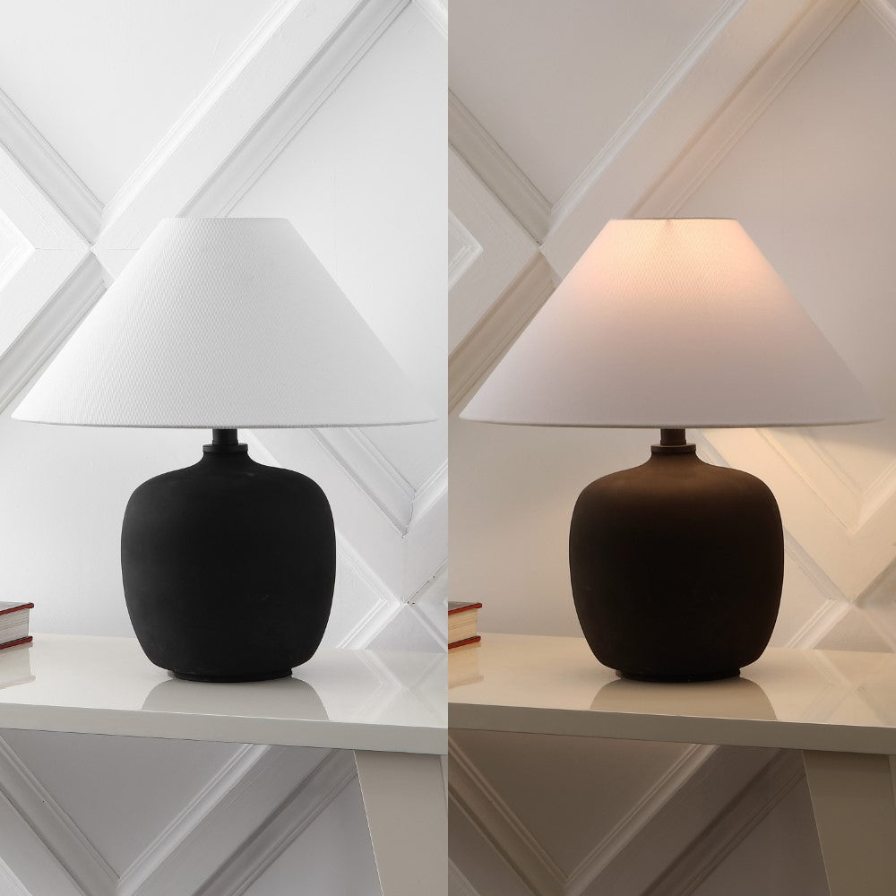 Meadow 18.25" Minimalist Scandinavian Resin/Iron LED Table Lamp Set 2