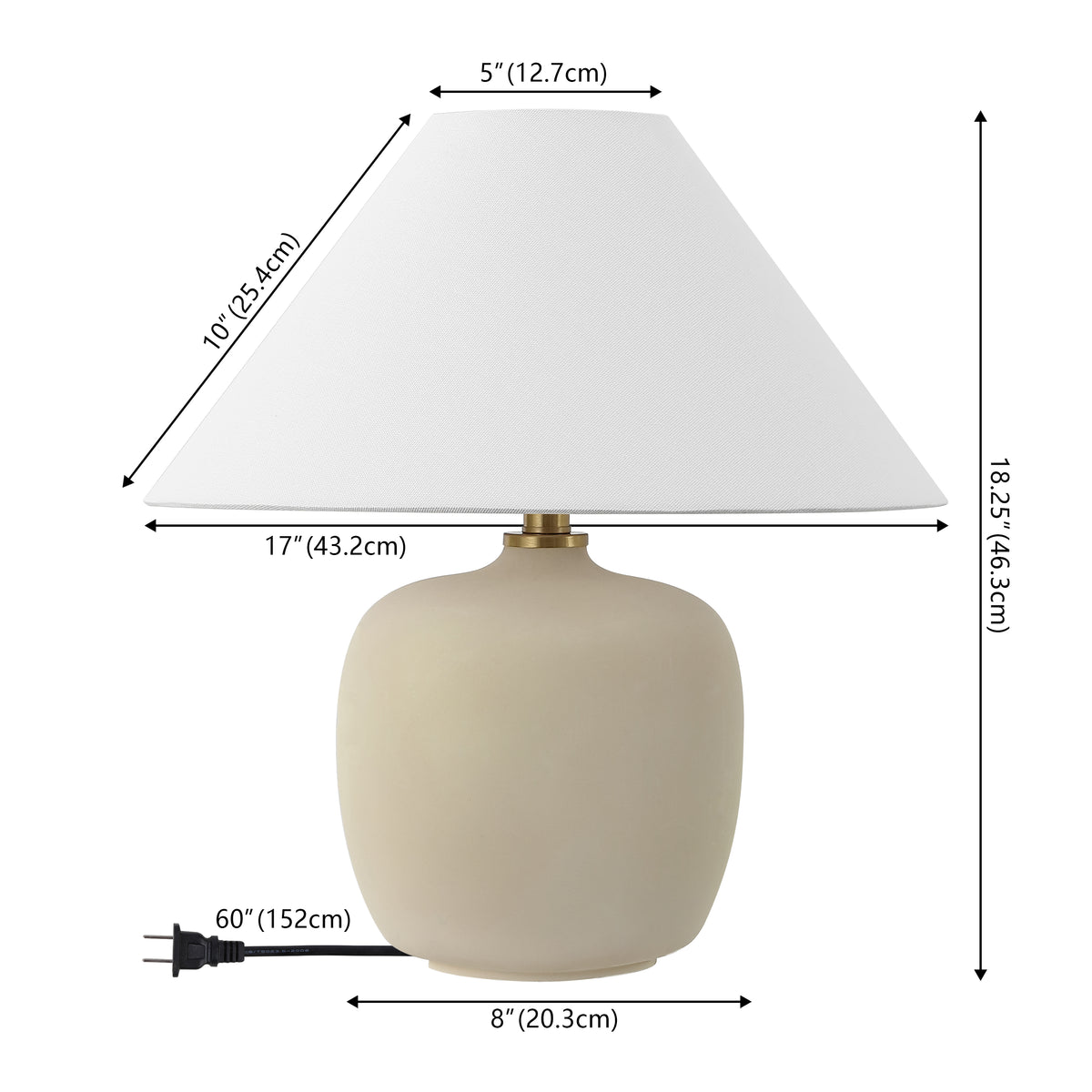 Meadow 18.25" Minimalist Scandinavian Resin/Iron LED Table Lamp Set 2