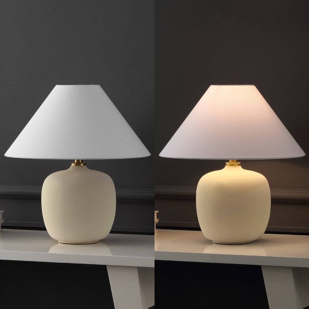 Meadow 18.25" Minimalist Scandinavian Resin/Iron LED Table Lamp Set 2