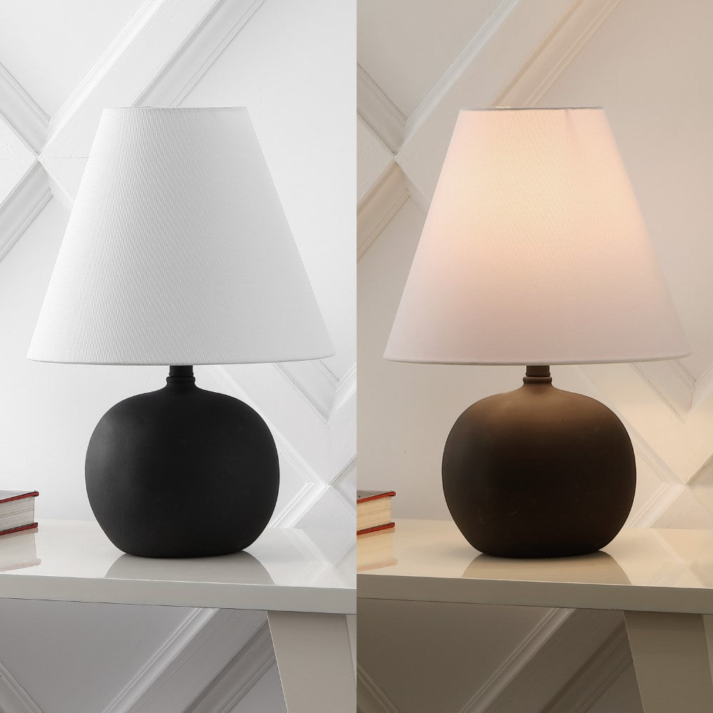 Aster 18.25" Minimalist Scandinavian Resin/Iron Gourd LED Table Lamp Set 2