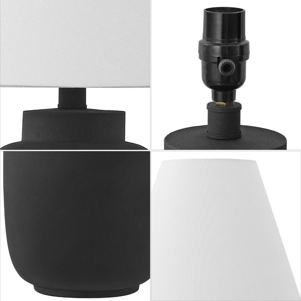 Briar 24.5" Minimalist Scandinavian Resin/Iron Ginger Jar LED Table Lamp Set 2