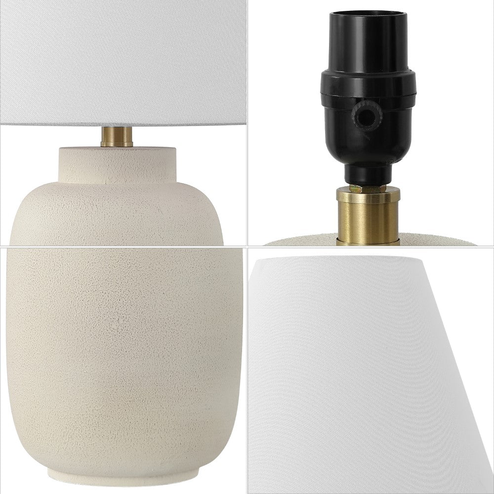 Briar 24.5" Minimalist Scandinavian Resin/Iron Ginger Jar LED Table Lamp Set 2