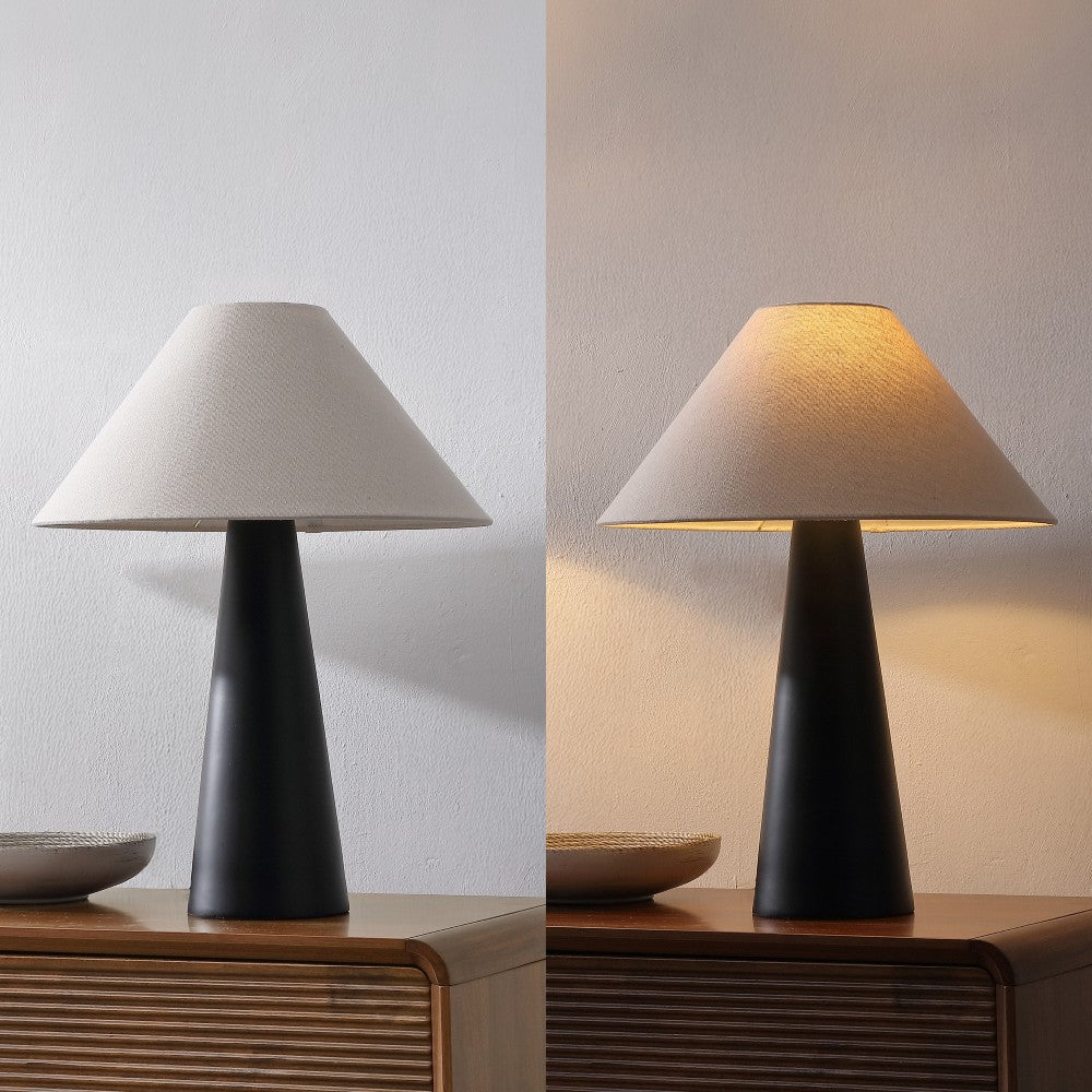 Harrison 22.5" Modern Contemporary Sculptural Tapered Cone Resin LED Table Lamp