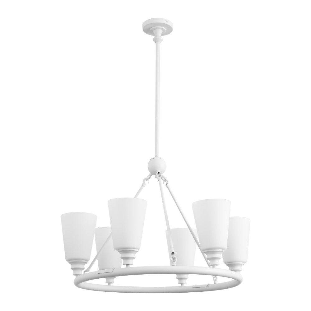 Wisteria 27.5" 6-Light Modern Minimalist Iron/Glass LED Chandelier