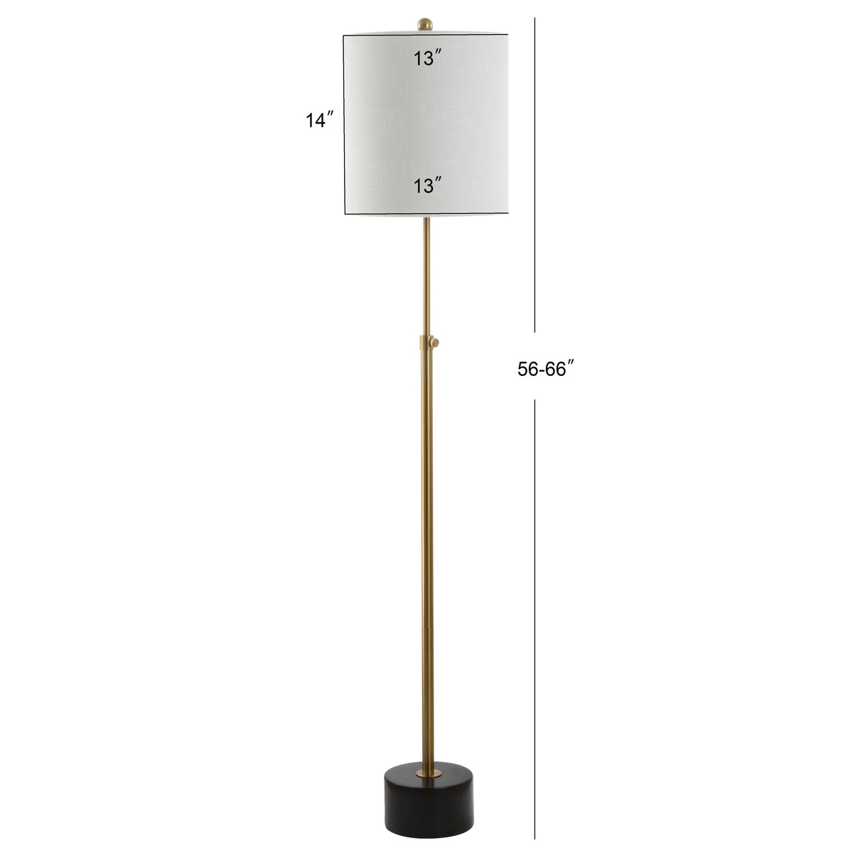 Eric 66" Adjustable Height Metal LED Floor Lamp