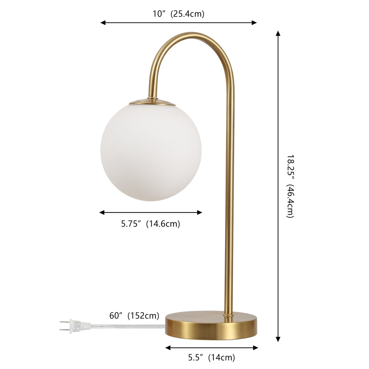 Miller 18.25" Iron/Glass Minimalist Mid-Century Globe LED Table Lamp