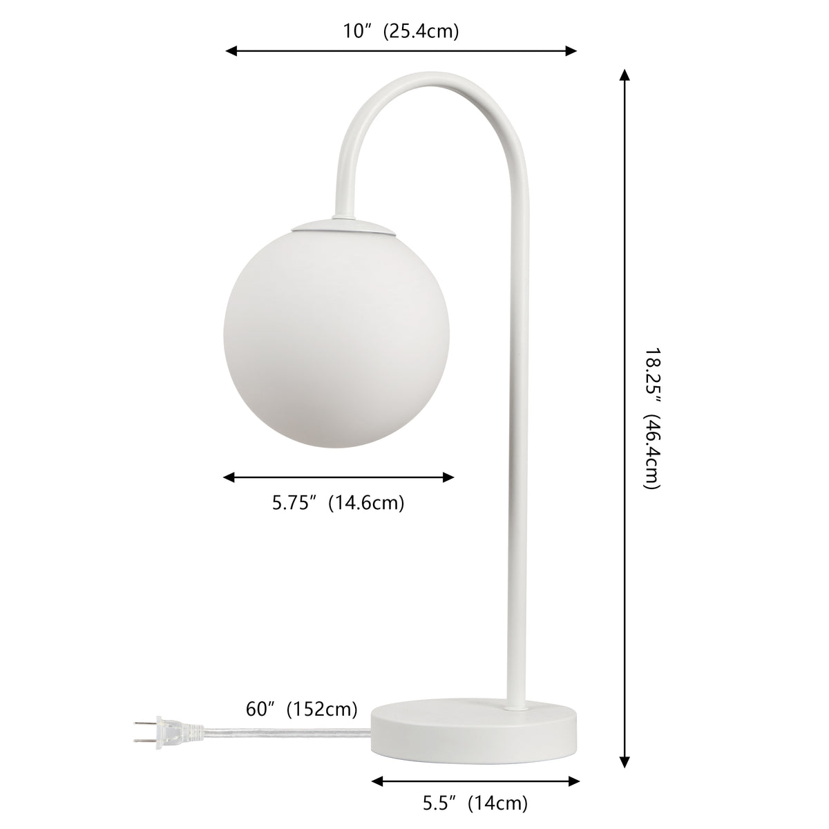 Miller 18.25" Iron/Glass Minimalist Mid-Century Globe LED Table Lamp