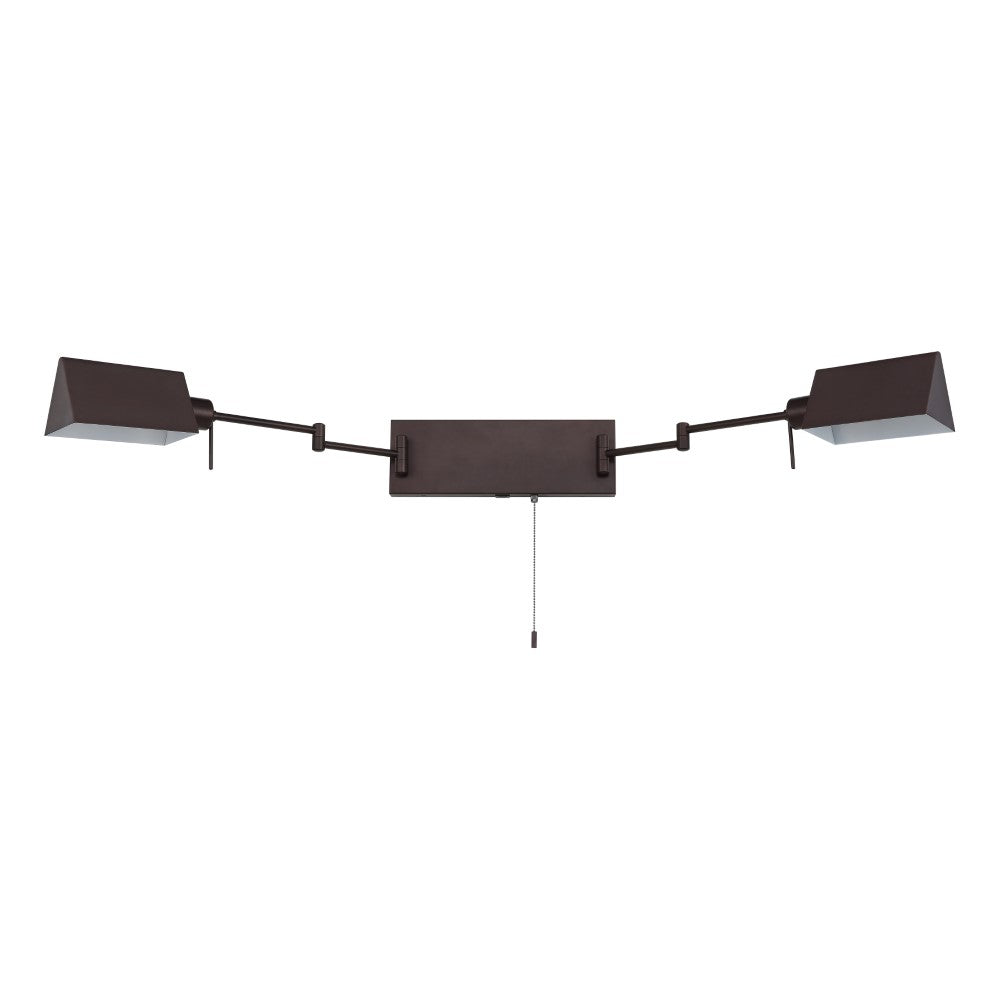 Davis Farmhouse Industrial Single Swing Arm Plug-In or Hardwired Iron LED Wall Sconce with Pull-Chain