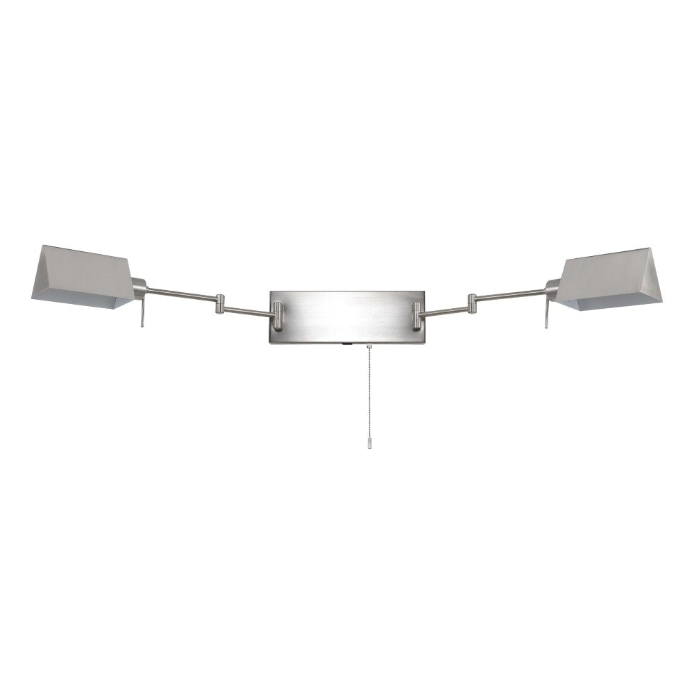 Davis Farmhouse Industrial Single Swing Arm Plug-In or Hardwired Iron LED Wall Sconce with Pull-Chain