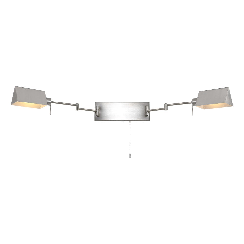 Davis Farmhouse Industrial Single Swing Arm Plug-In or Hardwired Iron LED Wall Sconce with Pull-Chain